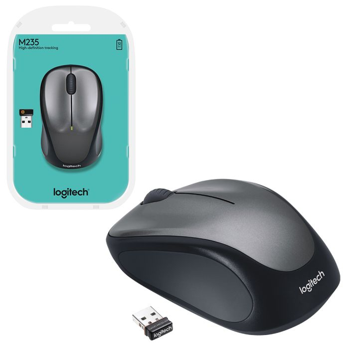 Logitech M235 Wireless Mouse, 2.4 GHz with USB Unifying Receiver, 1000 DPI Optical