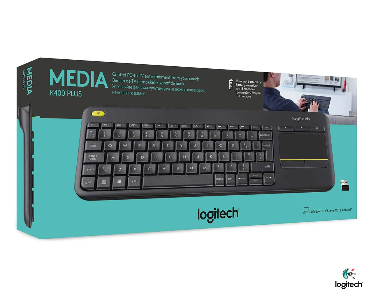 LOGITECH K400 PLUS WIRELESS TOUCH KEYBOARD