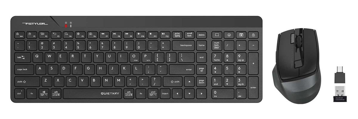 A4Tech FG2400 Air 2.4G Wireless QuietKey Combo Set Black