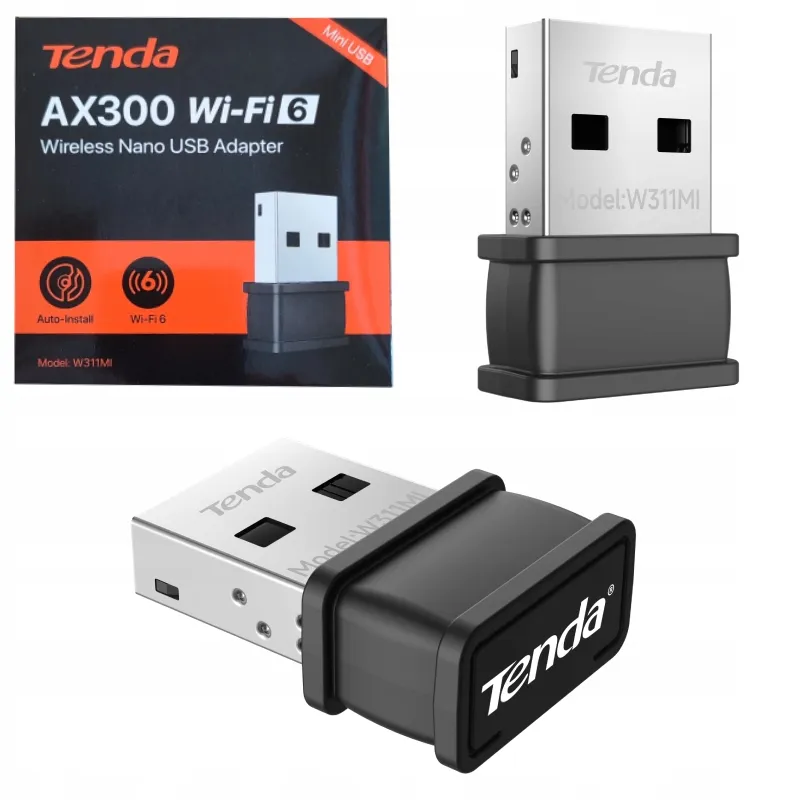 Tenda W311MI-AX300 WiFi 6 Wireless Nano USB Adapter 286 Mbps Wi-Fi 6 Driver Free Mini Portable for Win7/10/11/ Linux/ UOS