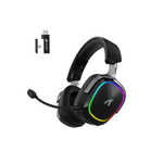 ATTACK SHARK G800 Wireless Gaming Headset, 3D Surround Sound, 50mm Drivers – Black