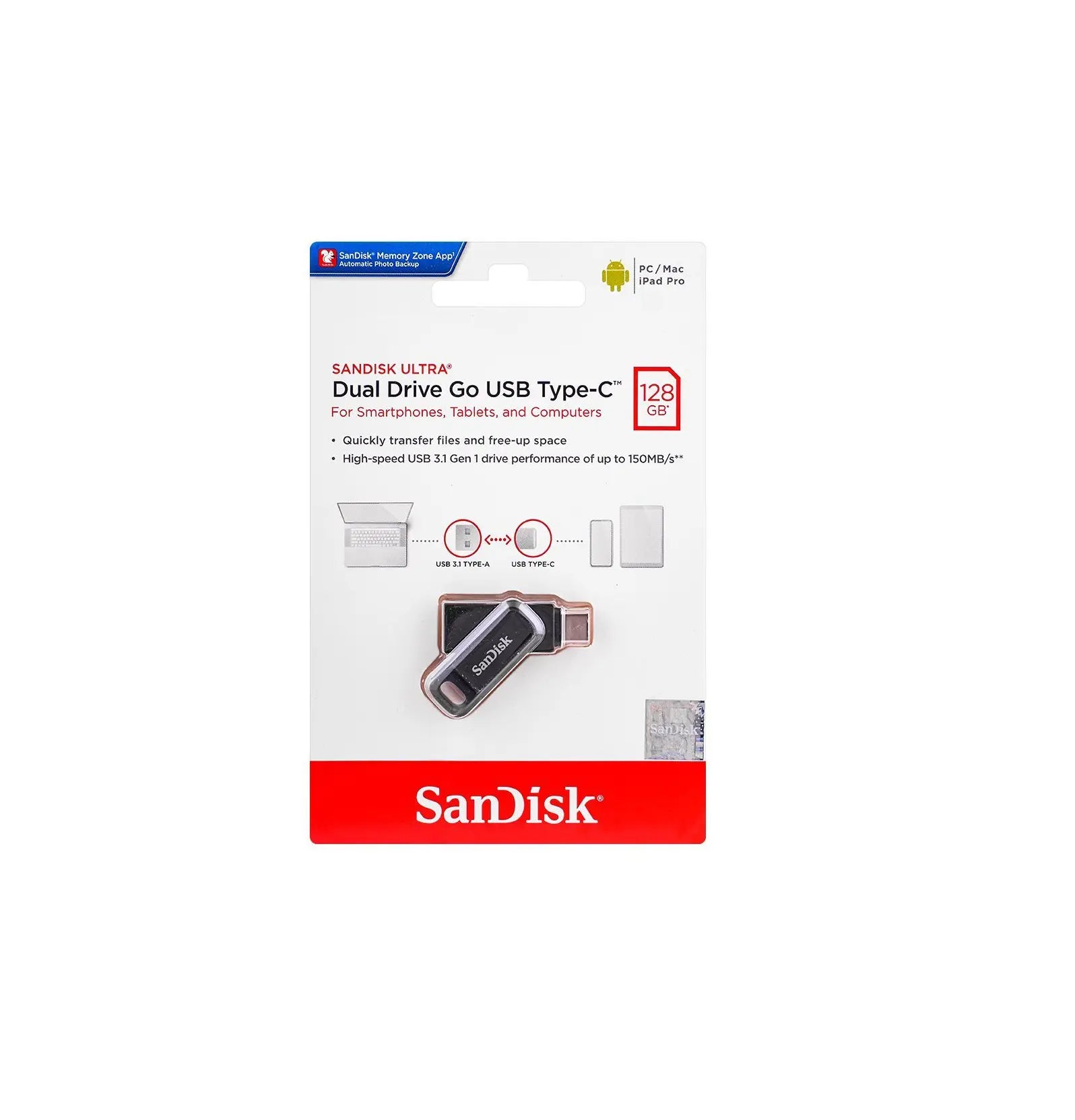 Sandisk Ultra Dual Drive 128GB Go USB Type-C sandisk