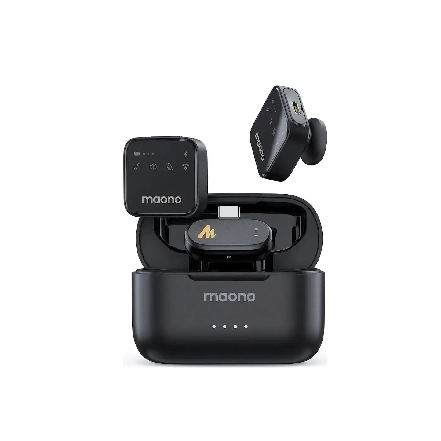 MAONO WAVE T1 PLUS PC2 Microphone Wireless Lavalier Microphone, Type-C, 100m, 40H+ Battery Life maono