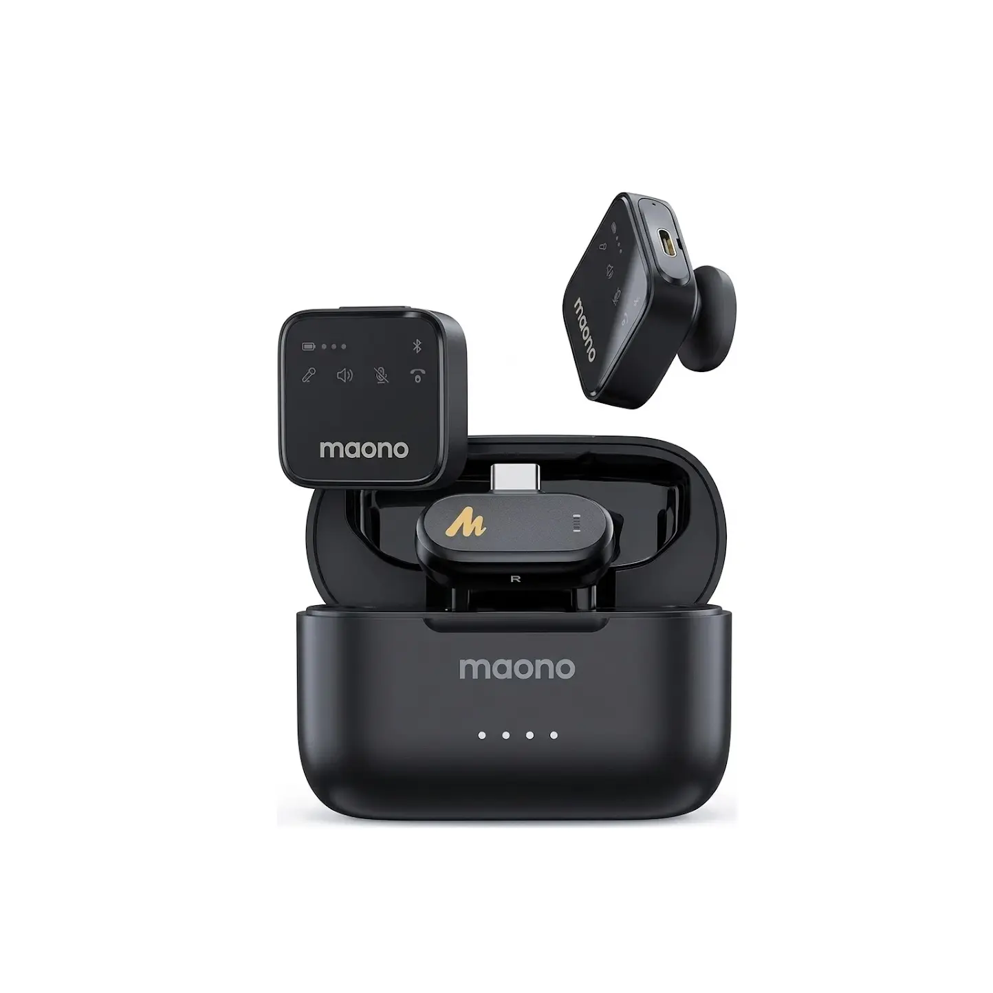 MAONO WAVE T1 PLUS PC2 Microphone Wireless Lavalier Microphone, Type-C, 100m, 40H+ Battery Life