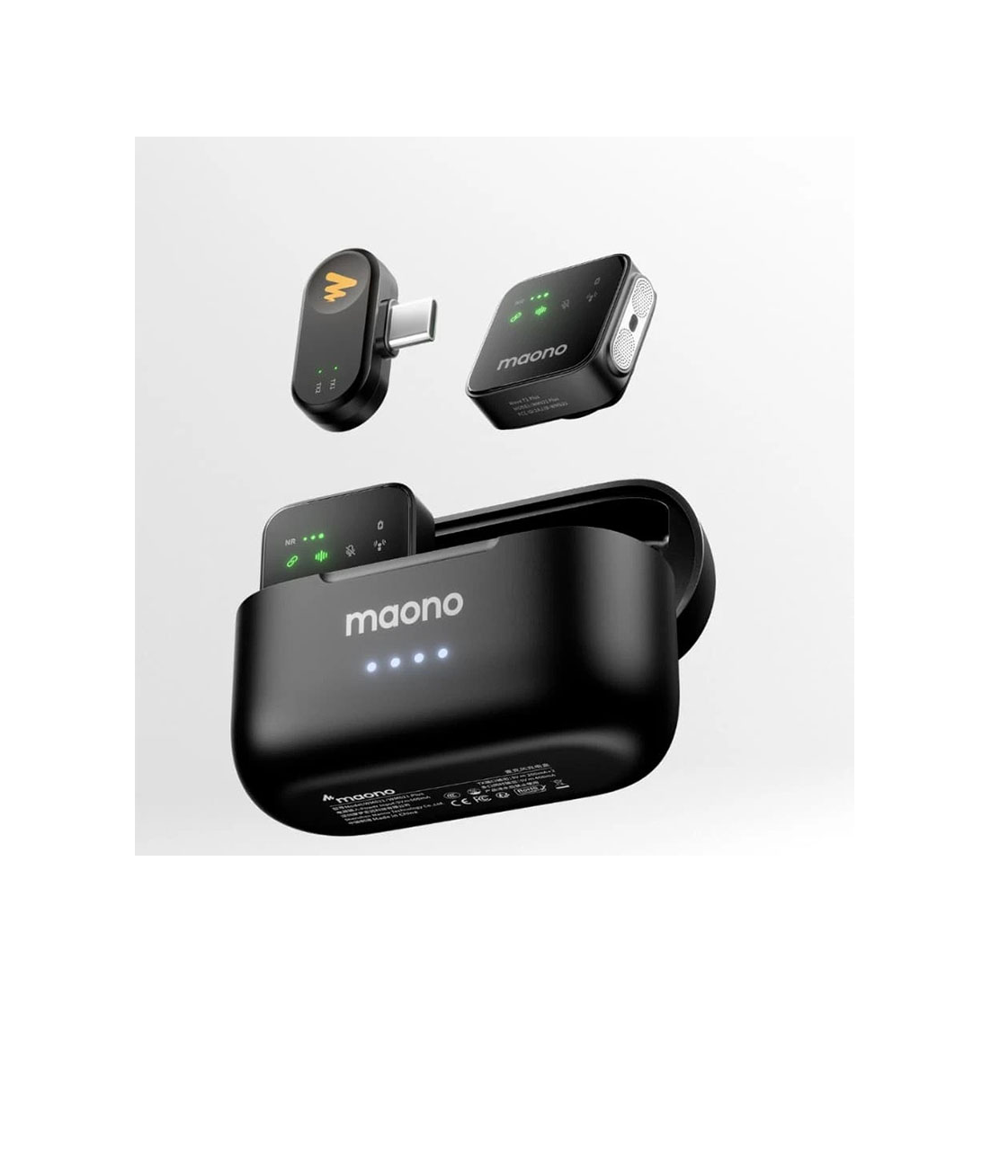 MAONO WAVE T1 PLUS PC2 Microphone Wireless Lavalier Microphone, Type-C, 100m, 40H+ Battery Life
