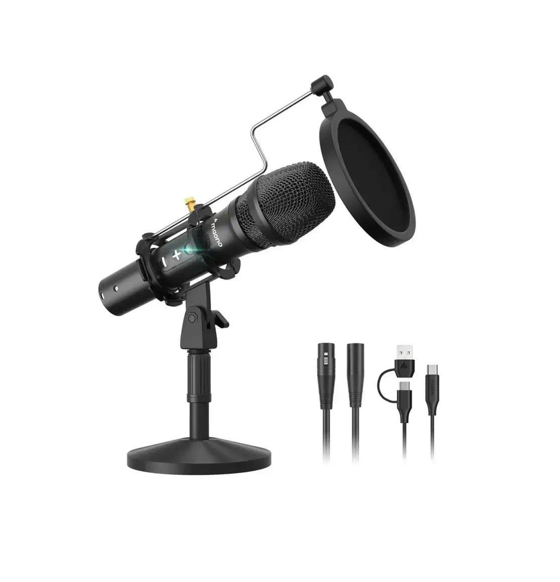 MAONO HD300T Cardioid Dynamic USB/XLR Microphone Kit Professional Podcast Streaming Recording Microphone maono