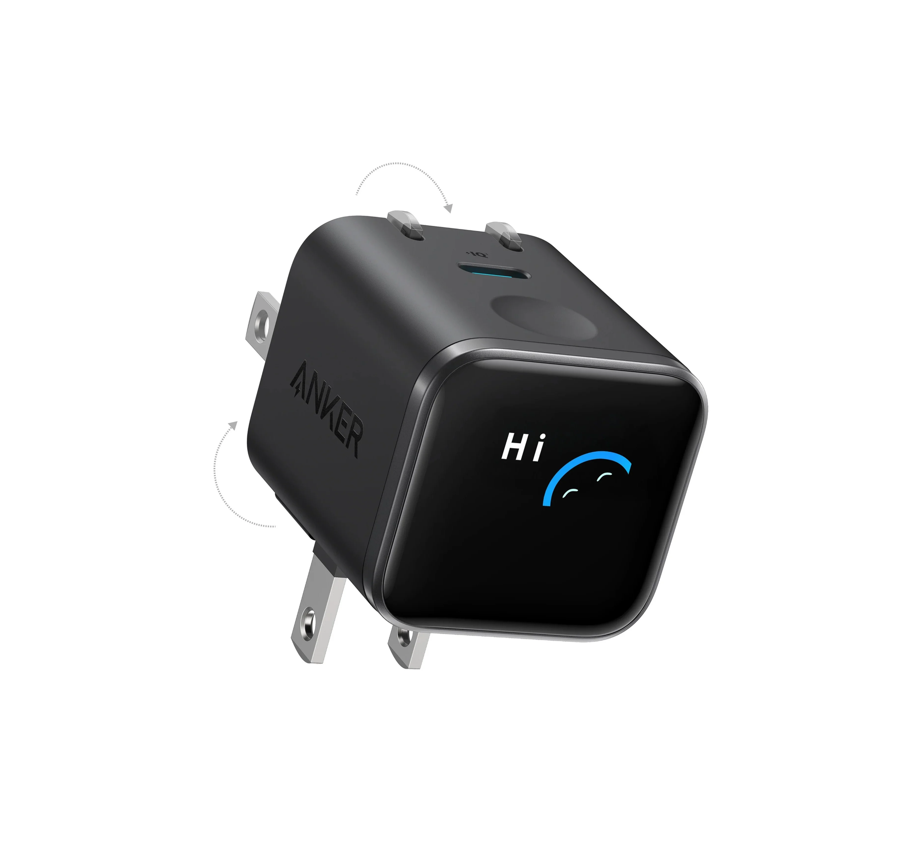 Anker A121D 45W Charger with LED Display – Stone Black – CN Display