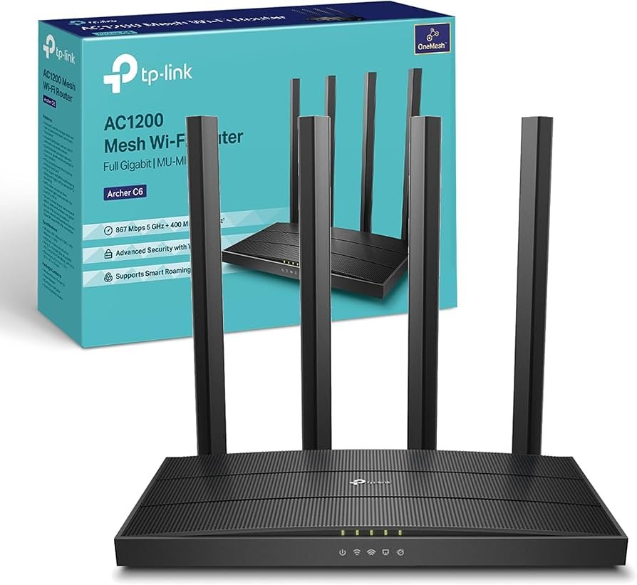 TP-Link Archer C6 AC1200 Wireless MU-MIMO Gigabit Router