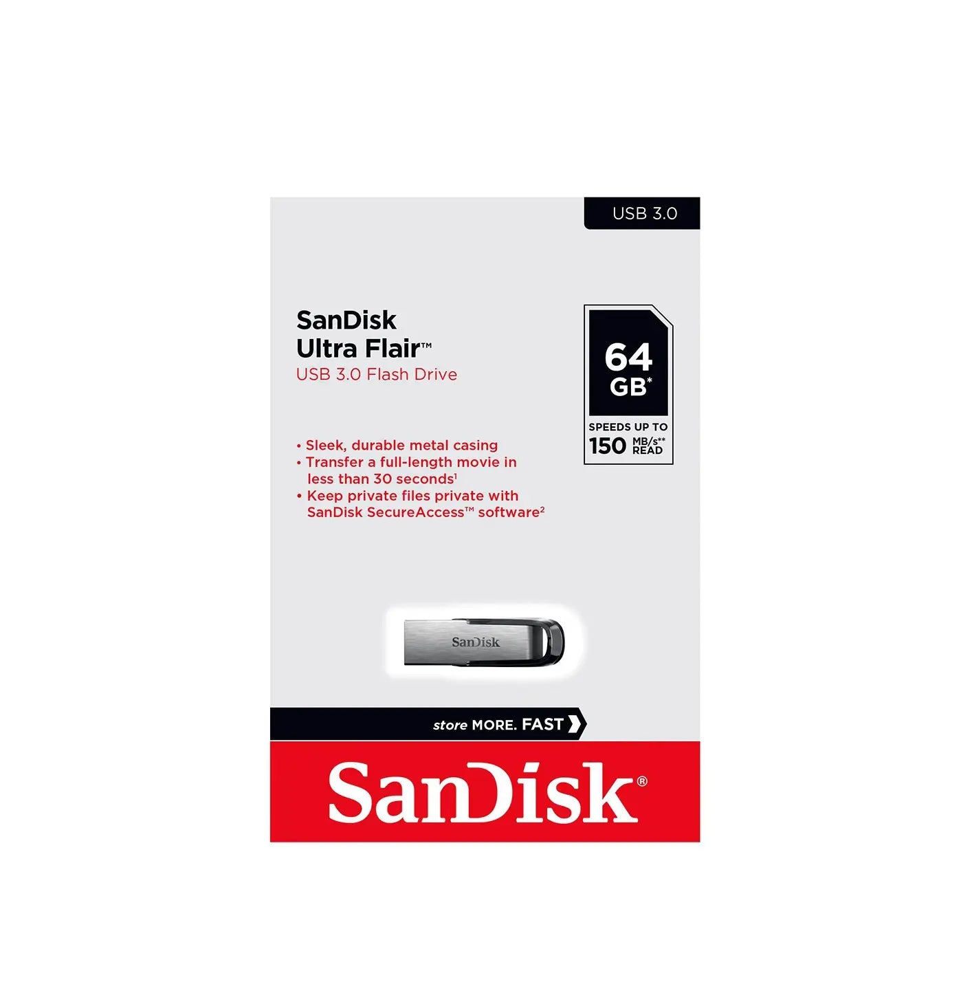 SanDisk 64GB Ultra Flair USB 3.0 Flash Drive sandisk