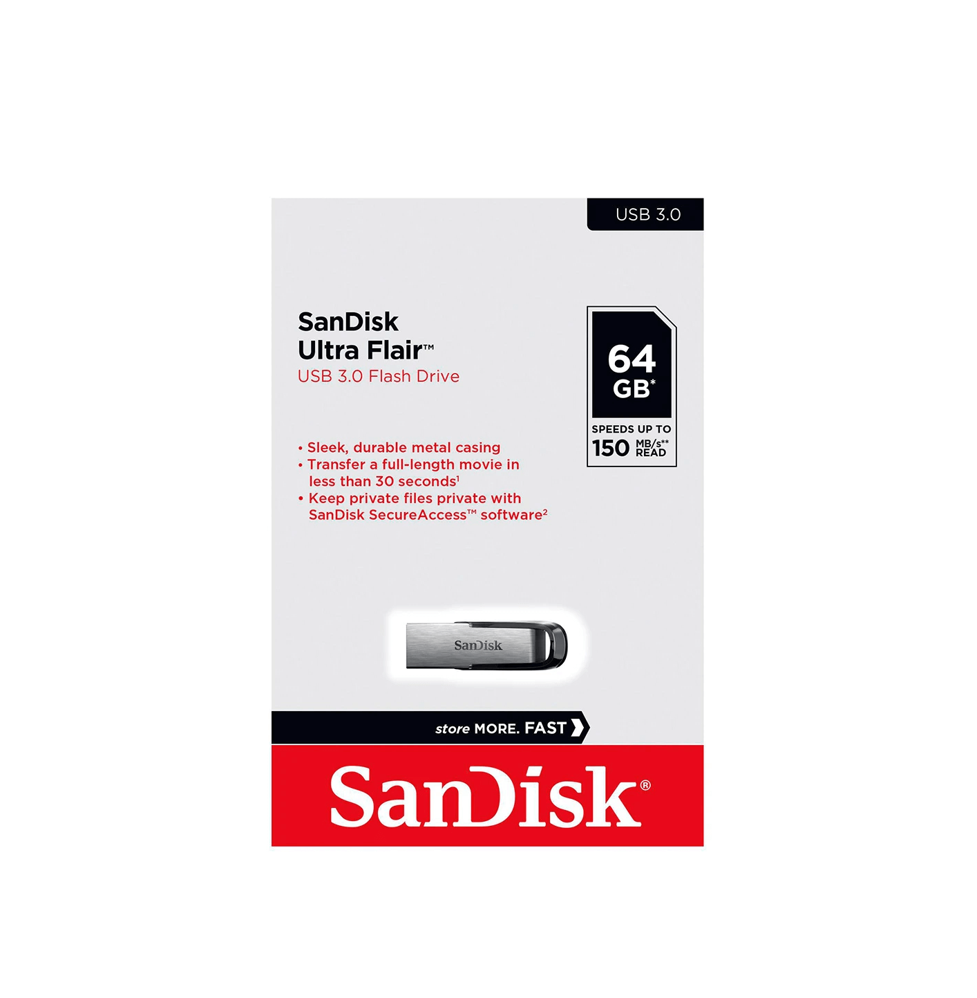 SanDisk 64GB Ultra Flair USB 3.0 Flash Drive