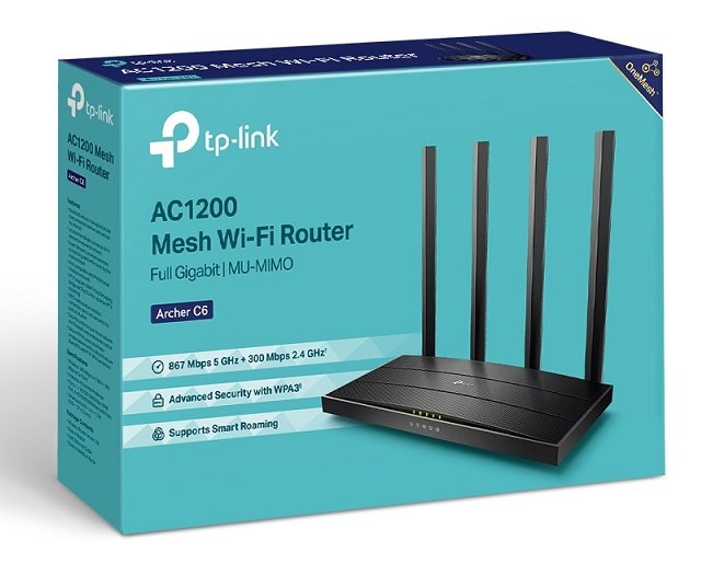 TP-Link Archer C6 AC1200 Wireless MU-MIMO Gigabit Router