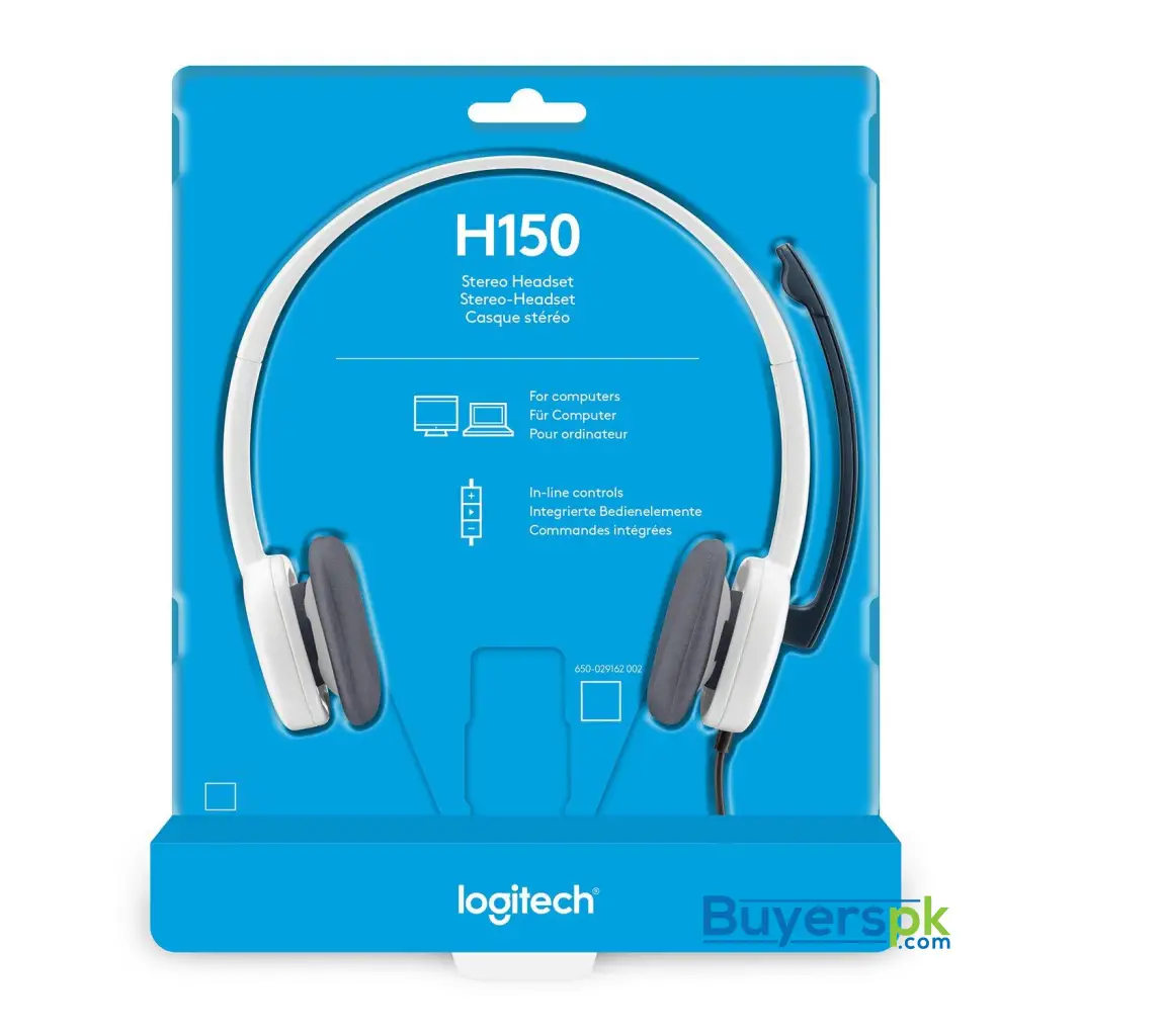 Logitech H150 Stereo Headset with Noise Cancellation Microphone (Cloud-White)