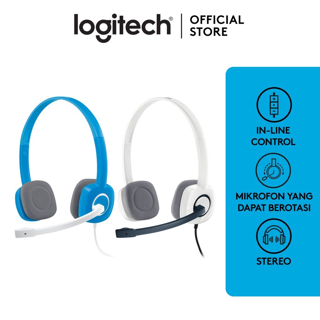 Logitech H150 Stereo Headset with Noise Cancellation Microphone (Cloud-White)