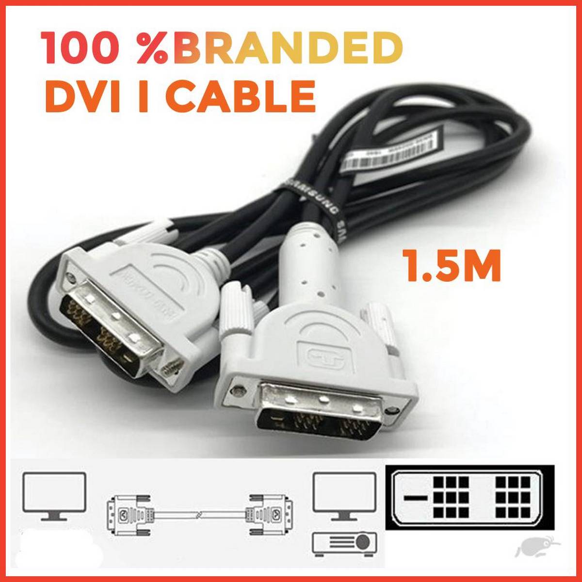 DVI To DVI Cable 1.8 Meters length