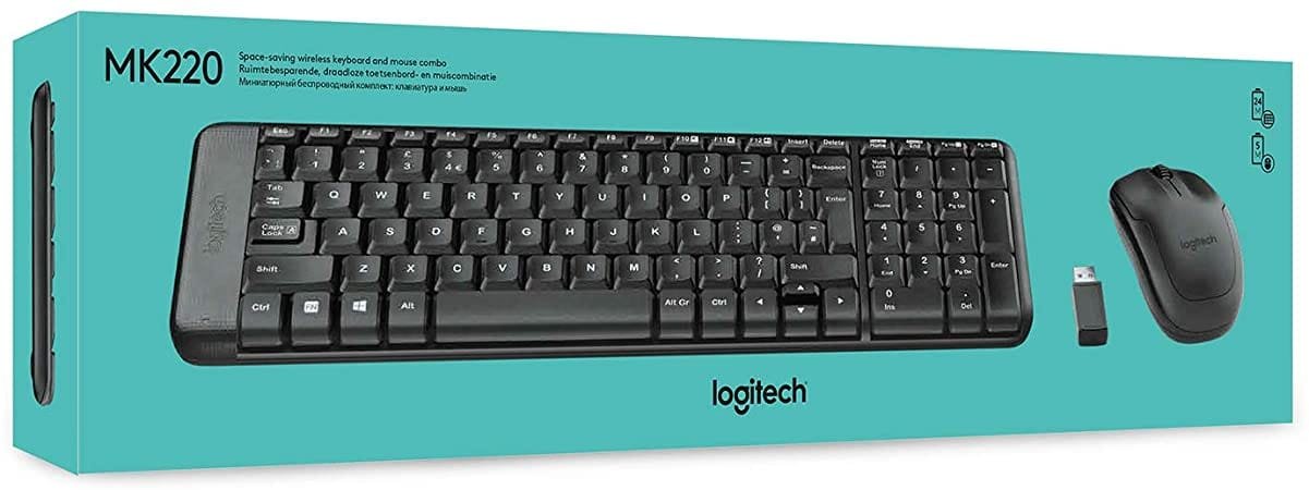 Logitech MK220 Wireless Keyboard & Mouse Combo (Black)