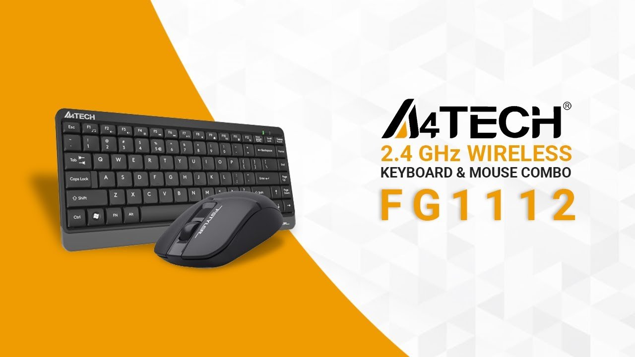 A4Tech FG1112S FSTYLER Wireless Keyboard & Mouse Combo Set - Silent Clicks Mouse - Black/White